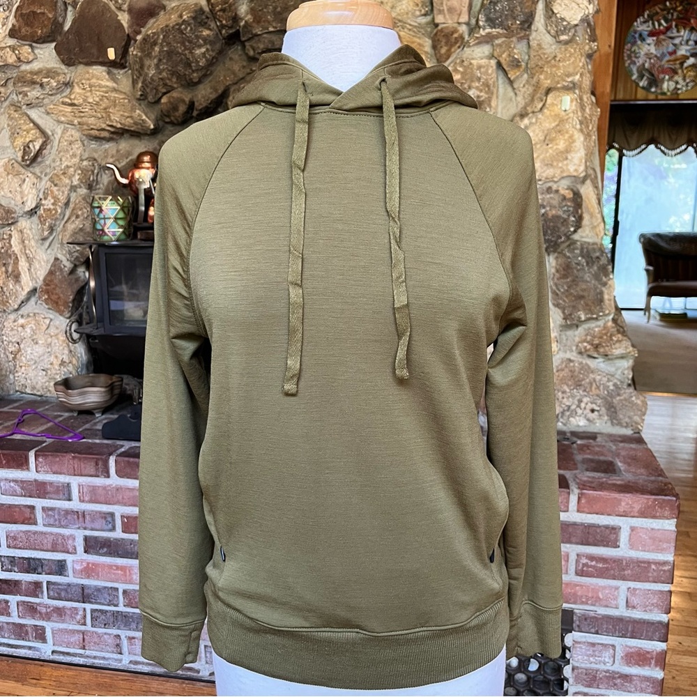 Ibex Olive Green Merino Wool Hoodie